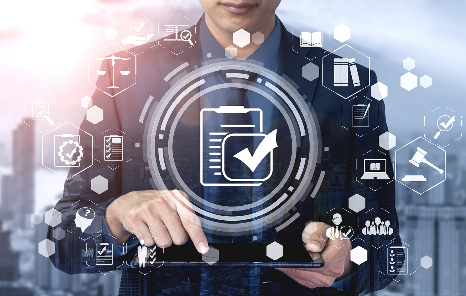 Compliance rule law and regulation graphic interface for busines